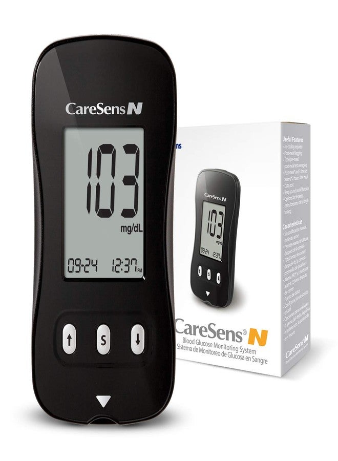 CareSens N Blood Glucose Monitoring Meter (Auto Coding) - 1 Diabetes Blood Glucose Meter, 1 User Guide, 1 Quick Reference guide, 1 Case & 2 CR 2032 Batteries - Image 1